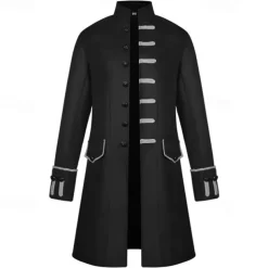 Men's Winter Coat Peacoat Coat Business Casual Winter Fall Cotton Blend Windproof Warm Outerwear Clothing Apparel Stylish Casual non-printing Pure Color Pocket Stand Collar Single Breasted