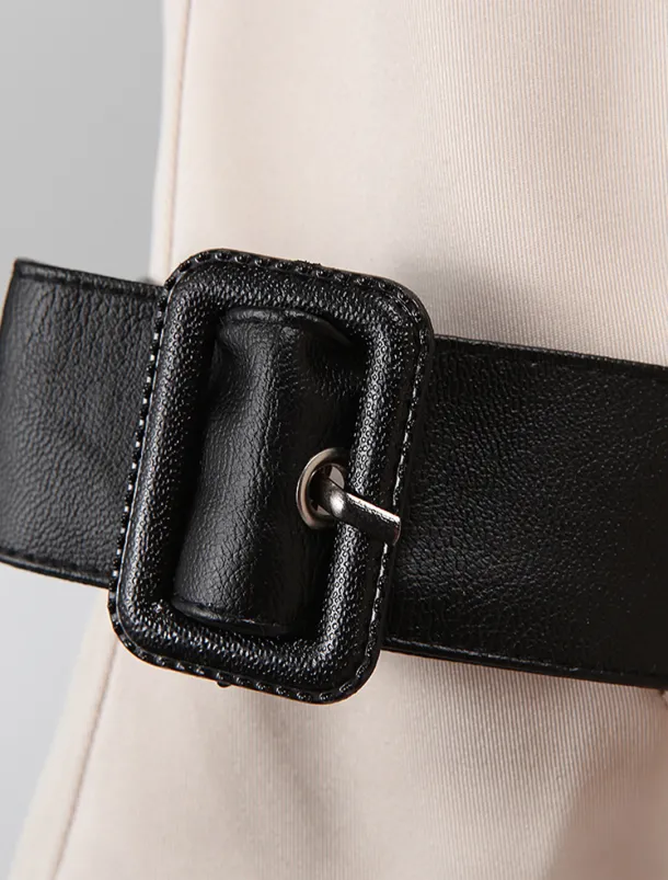 Men's Winter Coat Peacoat Trench Coat Street Business Fall Winter Polyester Thermal Warm Breathable Outerwear Clothing Apparel Casual Solid Color Pocket Turndown Double Breasted