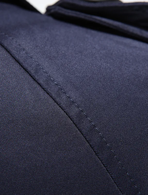 Men's Winter Coat Peacoat Trench Coat Street Business Fall Winter Polyester Thermal Warm Breathable Outerwear Clothing Apparel Casual Solid Color Pocket Turndown Double Breasted