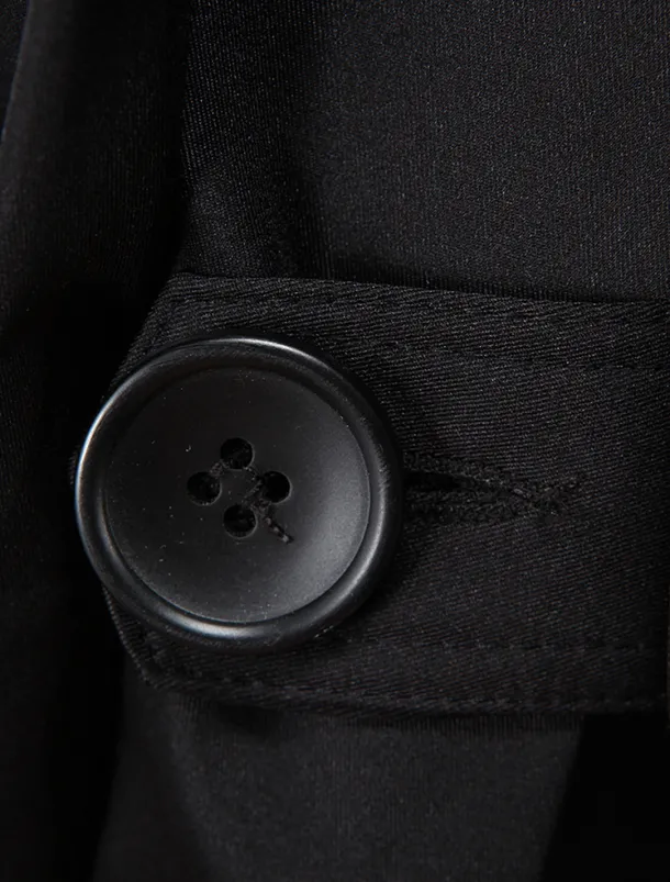 Men's Winter Coat Peacoat Trench Coat Street Business Fall Winter Polyester Thermal Warm Breathable Outerwear Clothing Apparel Casual Solid Color Pocket Turndown Double Breasted