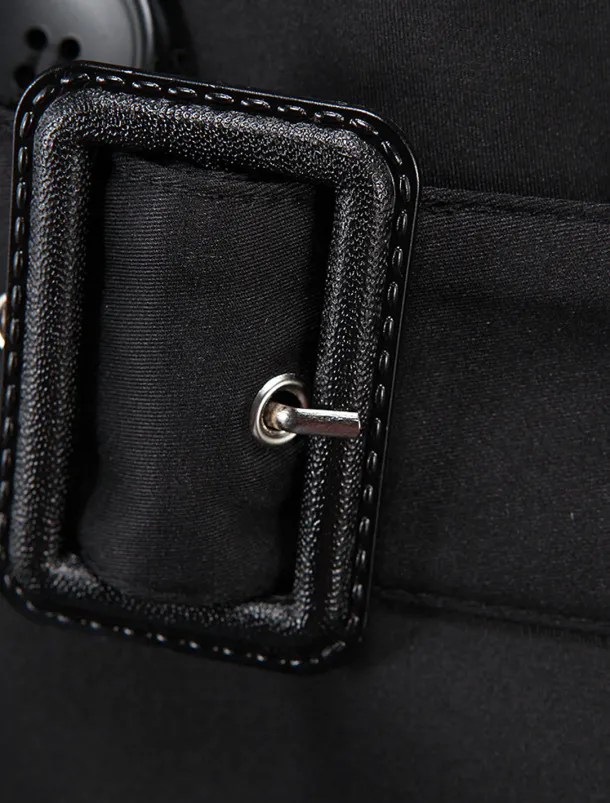 Men's Winter Coat Peacoat Trench Coat Street Business Fall Winter Polyester Thermal Warm Breathable Outerwear Clothing Apparel Casual Solid Color Pocket Turndown Double Breasted