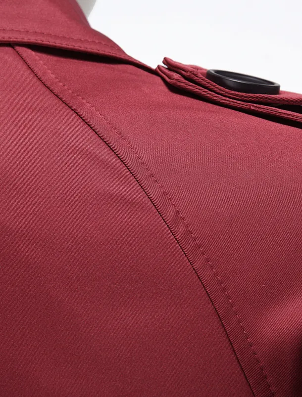 Men's Winter Coat Peacoat Trench Coat Street Business Fall Winter Polyester Thermal Warm Breathable Outerwear Clothing Apparel Casual Solid Color Pocket Turndown Double Breasted