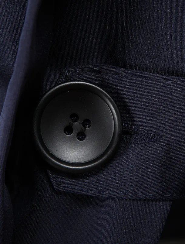 Men's Winter Coat Peacoat Trench Coat Street Business Fall Winter Polyester Thermal Warm Breathable Outerwear Clothing Apparel Casual Solid Color Pocket Turndown Double Breasted