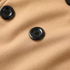 Men's Winter Coat Peacoat Trench Coat Outdoor Daily Wear Fall & Winter 95% polyester 5% cotton Outerwear Clothing Apparel Fashion Streetwear Plain Lapel Double Breasted