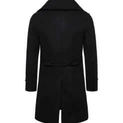 Men's Winter Coat Peacoat Trench Coat Outdoor Daily Wear Fall & Winter 95% polyester 5% cotton Outerwear Clothing Apparel Fashion Streetwear Plain Lapel Double Breasted