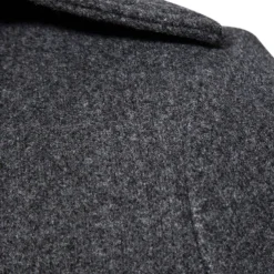 Men's Winter Coat Peacoat Trench Coat Outdoor Daily Wear Fall & Winter 95% polyester 5% cotton Outerwear Clothing Apparel Fashion Streetwear Plain Lapel Double Breasted