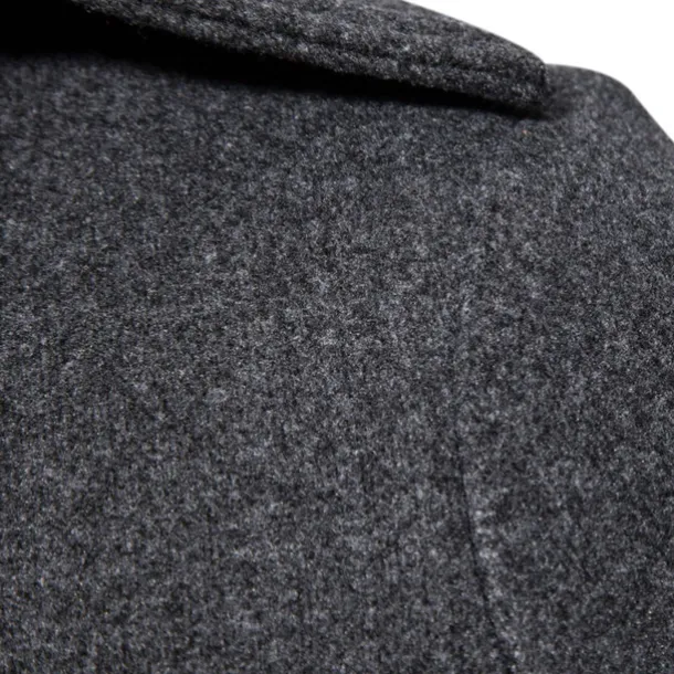 Men's Winter Coat Peacoat Trench Coat Outdoor Daily Wear Fall & Winter 95% polyester 5% cotton Outerwear Clothing Apparel Fashion Streetwear Plain Lapel Double Breasted