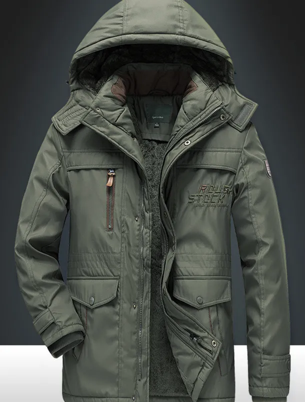 Men's Winter Coat Puffer Jacket Parka Pocket Full Zip Outdoor Daily Long Sporty Casual Thermal Warm Breathable Fall Winter Solid Color Black Army Green Royal Blue Khaki Puffer Jacket