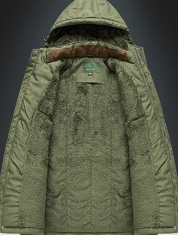 Men's Winter Coat Puffer Jacket Parka Pocket Full Zip Outdoor Daily Long Sporty Casual Thermal Warm Breathable Fall Winter Solid Color Black Army Green Royal Blue Khaki Puffer Jacket