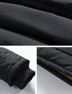 Men's Winter Coat Puffer Jacket Fleece Jacket Padded Jacket Pocket Polyster Vacation Daily Wear Date Regular Fashion Casual Comfortable Thermal Warm Fall & Winter Solid / Plain Color Black Dark Blue