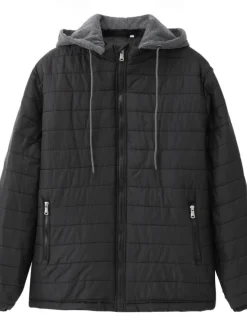 Men's Winter Coat Puffer Jacket Quilted Jacket Transition Jacket Pocket Hooded Office & Career Date Casual Daily Warm Winter Color Block Black Red Navy Blue Blue Puffer Jacket