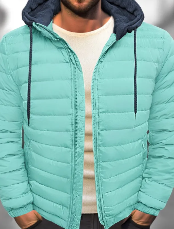 Men's Winter Coat Puffer Jacket Quilted Jacket Transition Jacket Pocket Hooded Office & Career Date Casual Daily Warm Winter Color Block Black Red Navy Blue Blue Puffer Jacket