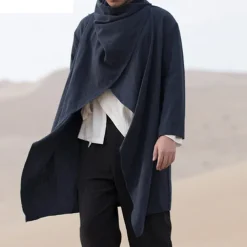 Men's Winter Coat Transition Jacket Trench Coat Cloak / Capes Vacation Business Spring Fall Cotton Blend Quick Dry Lightweight Outerwear Clothing Apparel Streetwear Stylish non-printing Pure Color