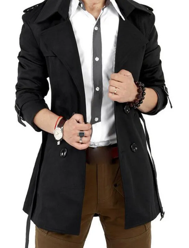 Men's Winter Coat Windbreaker Transition Jacket Field Coat Peacoat Trench Coat Overcoat Business Casual Fall Winter Cotton Outerwear Clothing Apparel Solid Colored Oversized Shirt Collar