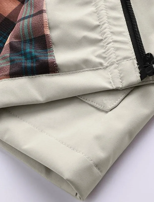 Men's Winter Coat Winter Jacket Sport Coat Raincoat Outdoor Camping & Hiking Waterproof Windbreaker Zipper Pocket Fall Winter Solid Color Fashion Streetwear Hooded Regular Wine Black White Army Green