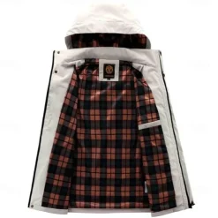 Men's Winter Coat Winter Jacket Fleece Jacket Sport Coat Outdoor Camping & Hiking Waterproof Windbreaker Zipper Pocket Fall Winter Solid Color Fashion Streetwear Hooded Regular Black White Wine Army