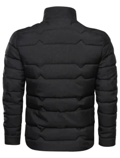 Men's Winter Coat Winter Jacket Puffer Jacket Zipper Pocket Polyster Pocket Office & Career Date Casual Daily Regular Fashion Casual Windproof Warm Winter Plain Black Navy Blue Gray Puffer Jacket