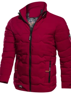 Men's Winter Coat Winter Jacket Puffer Jacket Zipper Pocket Polyster Pocket Office & Career Date Casual Daily Regular Fashion Casual Windproof Warm Winter Plain Black Navy Blue Gray Puffer Jacket