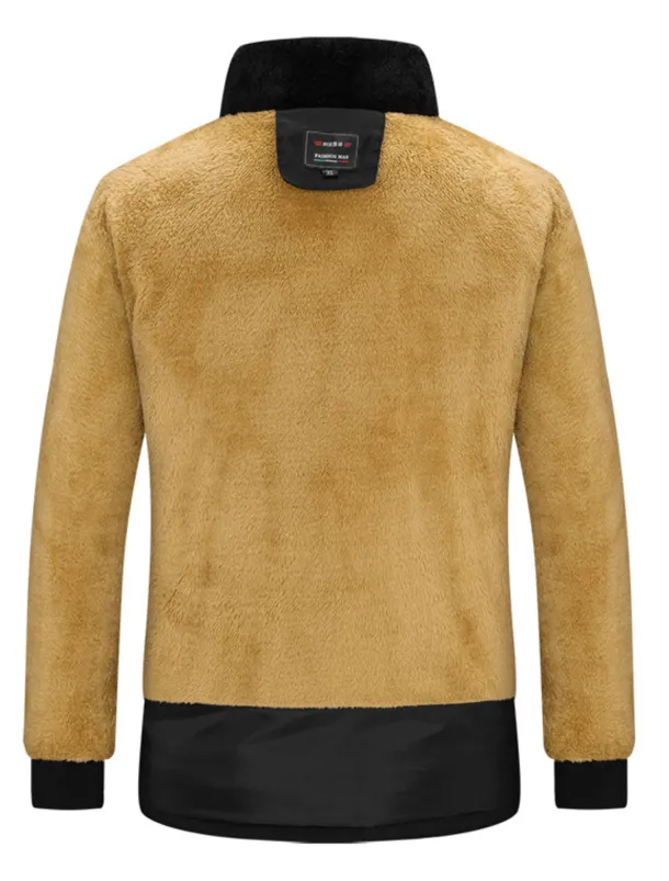 Men's Winter Coat Winter Jacket Puffer Jacket Fleece Jacket Zipper Pocket Polyster Pocket Outdoor Date Casual Daily Regular Fashion Casual Windproof Warm Winter Plain Black Puffer Jacket