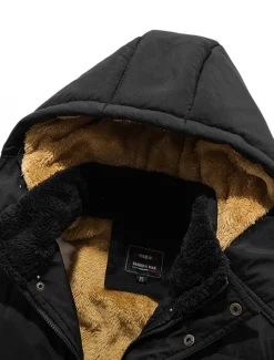 Men's Winter Coat Winter Jacket Puffer Jacket Fleece Jacket Zipper Pocket Polyster Pocket Outdoor Date Casual Daily Regular Fashion Casual Windproof Warm Winter Plain Black Puffer Jacket