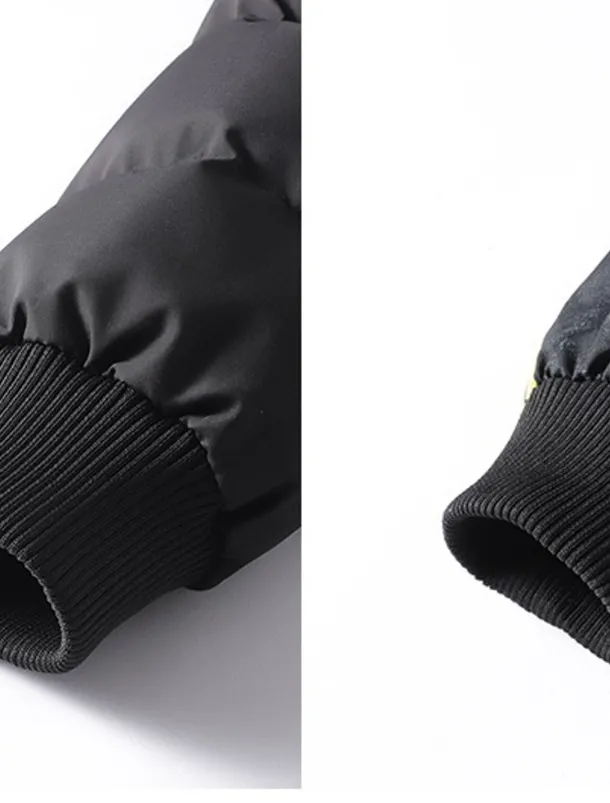 Men's Winter Coat Winter Jacket Puffer Jacket Quilted Jacket Pocket Full Zip Print Outdoor Street Daily Regular Sporty Casual Warm Breathable Fall Winter Letter Black Yellow Red Khaki Puffer Jacket