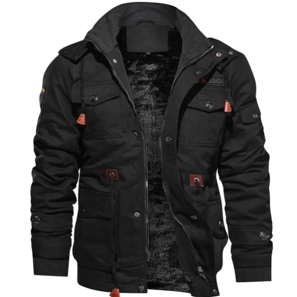 Men's Winter Coat Winter Jacket Fleece Jacket Work Jacket Street Casual Windproof Warm Fall Winter Tactical Cotton ArmyGreen Black khaki Jacket