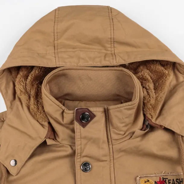 Men's Winter Coat Winter Jacket Fleece Jacket Work Jacket Street Casual Windproof Warm Fall Winter Tactical Cotton ArmyGreen Black khaki Jacket