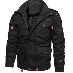 Men's Winter Coat Winter Jacket Fleece Jacket Work Jacket Street Casual Windproof Warm Fall Winter Tactical Cotton ArmyGreen Black khaki Jacket