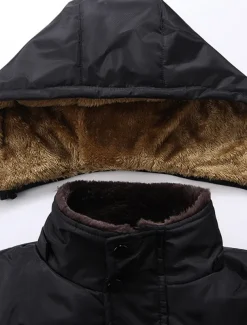 Men's Winter Coat Winter Jacket Puffer Jacket Quilted Jacket Camping & Hiking Warm Winter Solid Color Bright Black Black Puffer Jacket