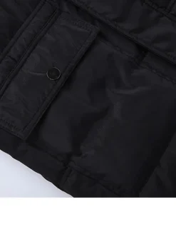 Men's Winter Coat Winter Jacket Puffer Jacket Quilted Jacket Camping & Hiking Warm Winter Solid Color Bright Black Black Puffer Jacket