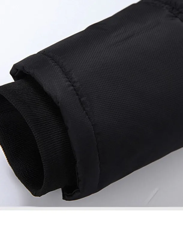 Men's Winter Coat Winter Jacket Puffer Jacket Quilted Jacket Camping & Hiking Warm Winter Solid Color Bright Black Black Puffer Jacket