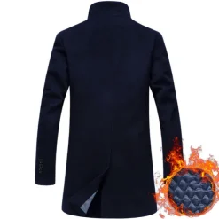 Men's Winter Coat Wool Coat Overcoat Trench Coat Outdoor Daily Wear Fall & Winter Polyester Windbreaker Outerwear Clothing Apparel Fashion Streetwear Plain Queen Anne Single Breasted One-button