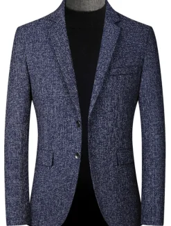 Men's Winter Coat Wool Coat Overcoat Short Coat Blazer Formal Daily Wear Fall Winter Terylene Thermal Warm Outdoor Outerwear Clothing Apparel Fashion Modern Contemporary Plaid Pocket Turndown Single