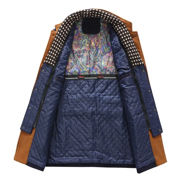 Men's Winter Coat Wool Coat Overcoat Business Casual Winter 52% Wool Windproof Warm Outerwear Clothing Apparel Stylish Classic & Timeless non-printing Solid Color Pocket Stand Collar Single Breasted