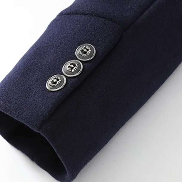 Men's Winter Coat Wool Coat Overcoat Business Casual Winter 52% Wool Windproof Warm Outerwear Clothing Apparel Stylish Classic & Timeless non-printing Solid Color Pocket Stand Collar Single Breasted