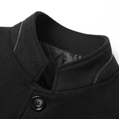 Men's Winter Coat Wool Coat Overcoat Business Daily Wear Winter Wool Thermal Warm Outdoor Outerwear Clothing Apparel Fashion Warm Ups Solid Colored Pocket Standing Collar Single Breasted