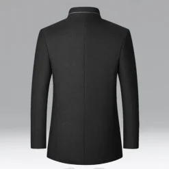 Men's Winter Coat Wool Coat Trench Coat Daily Vacation Fall & Winter Polyester Thermal Warm Outerwear Clothing Apparel Fashion Classic Plain Pocket Stand Collar Single Breasted