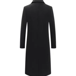 Men's Winter Coat Wool Coat Peacoat Business Casual Spring Fall Winter Woolen Thermal Warm Breathable Outerwear Clothing Apparel Casual Solid Color Pocket Turndown Double Breasted