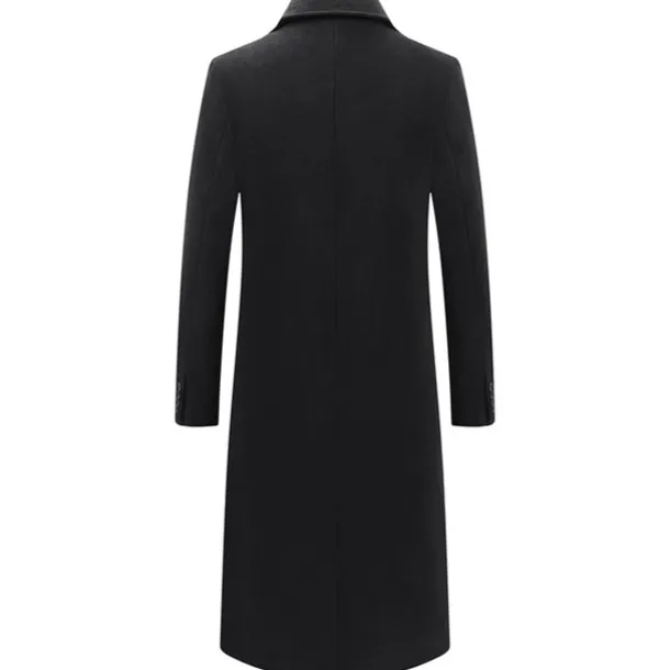 Men's Winter Coat Wool Coat Peacoat Business Casual Spring Fall Winter Woolen Thermal Warm Breathable Outerwear Clothing Apparel Casual Solid Color Pocket Turndown Double Breasted