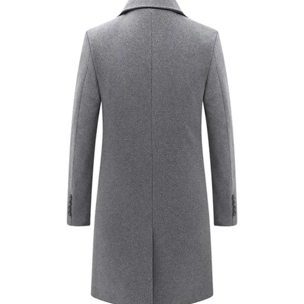 Men's Winter Coat Wool Coat Peacoat Business Casual Spring Fall Winter Woolen Thermal Warm Breathable Outerwear Clothing Apparel Casual Solid Color Pocket Turndown Double Breasted