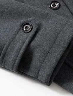 Men's Winter Coat Wool Coat Overcoat Business Casual Winter 30% Wool Windproof Warm Outerwear Clothing Apparel Chic & Modern Solid Colored Rolled collar