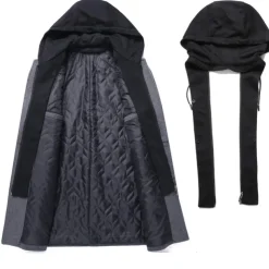 Men's Winter Coat Wool Coat Overcoat Daily Wear Going out Winter Wool Thermal Warm Washable Outerwear Clothing Apparel Fashion Warm Ups Solid Colored Detachable Hood Hooded Single Breasted