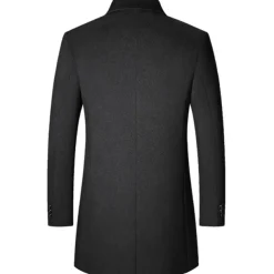 Men's Winter Coat Wool Coat Overcoat Vacation Business Winter Wool Thermal Warm Outdoor Outerwear Clothing Apparel Fashion Warm Ups Solid Colored Pocket Lapel Single Breasted