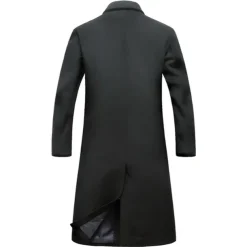 Men's Winter Coat Wool Coat Overcoat Outdoor Work Fall & Winter Wool Outerwear Clothing Apparel Basic Solid Colored Shirt Collar Single Breasted