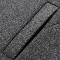 Men's Winter Coat Wool Coat Overcoat Business Daily Wear Fall Winter Wool Thermal Warm Outdoor Outerwear Clothing Apparel Fashion Warm Ups Solid Colored Pocket Standing Collar Single Breasted