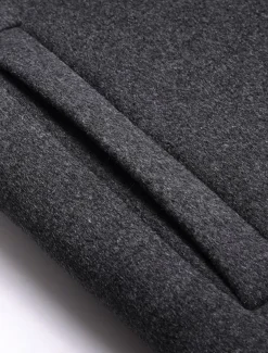 Men's Winter Coat Wool Coat Overcoat Trench Coat Outdoor Street Spring Fall Winter Polyester Thermal Warm Warm Outerwear Clothing Apparel Business Casual Plain Pocket Notch lapel collar Single