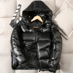 Men's Winter Jacket Down Jacket Puffer Jacket Padded Pocket White Duck Down Daily Wear Date Vacation Regular Fashion Casual Comfortable Thermal Warm Fall & Winter Solid / Plain Color Black Red Puffer