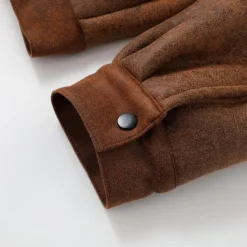 Men's Winter Jacket Fleece Jacket Sherpa Jacket Faux Suede Jacket Vacation Daily Thermal Warm Pocket Fleece Fall & Winter Plain Fashion Streetwear Lapel Regular Faux Leather Black Brown Green Jacket