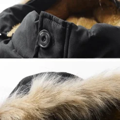 Men's Winter Jacket Fleece Jacket Casual Jacket Daily Vacation Thermal Warm Pocket Fleece Fall & Winter Plain Fashion Streetwear Hooded Regular Black Royal Blue Khaki Army Green Jacket