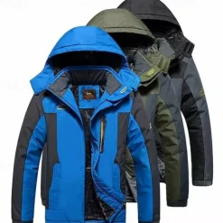 Men's Winter Jacket Fleece Jacket Softshell Windbreaker Climbing Snow Sports Thermal Warm Waterproof Hooded Sportswear